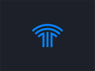 T + Signal blue logo mark network signal t wifi