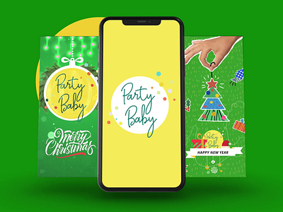 Happy holidays - PartyBaby reels 2022 2023 adobe after effects animation brand branding christmas design graphic design holiday idea inspiration instagram marketing motion graphics new year phone promotion smartphone