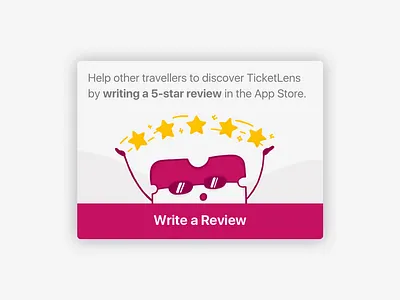 TicketLens Ask for Review Banner app design ask for review banner brand illustration engagement banner ui ux design ui design ui illustration