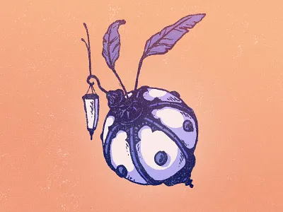 Lumine bug art branding drawing feathers festival fly flying illustration insect lamp light mystic orange plants purple sketch wasp