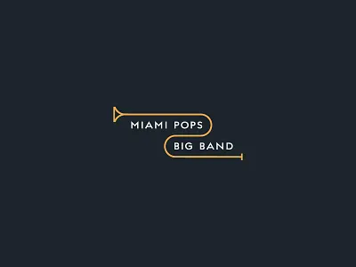 Miami Pops Big Band Logo brand identity branding brass clean design graphic design instruments logo minimal music symbol typography