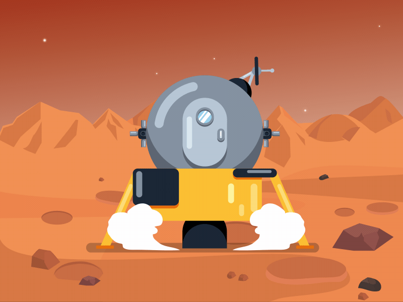 Spaceship 2d animation after effect after effects animation animation 2d flat fly gif gif animated illustration landing space space design space exploration spaceship spaceships vector