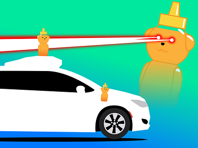 Honey Bear Laser - Waymo illustration illustrator lasers techcrunch