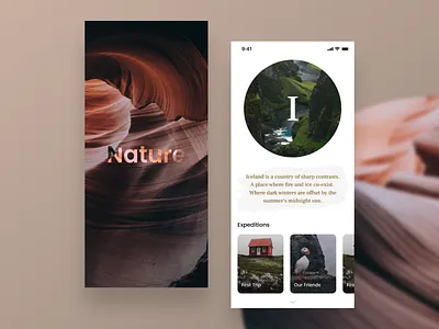 Travel Blog App Concept blog design figma interaction mobile nature simple travel trip ui ux