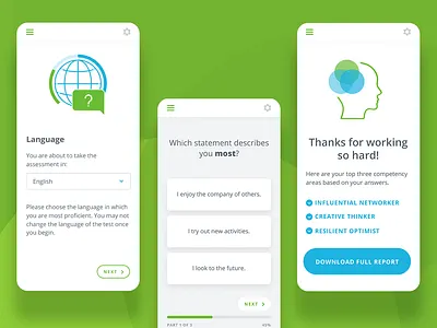Product Design System app blue brand designsystem green illustration product quiz test ui