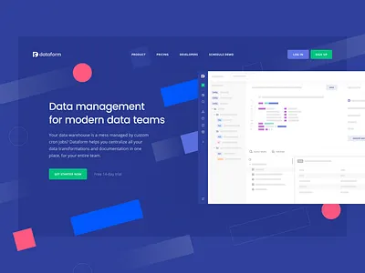 Dataform: Product page cloud data data warehouse database ide landing page manage storage platform product page saas sql sql ide sql toolkit warehouse web website workflow