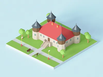 Manor House 3d 3dmodeling blender blender 3d house lowpoly manor manor house