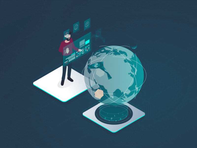 Analyticalways Worldwide Sales 2d animation futuristic illustration isometric retail