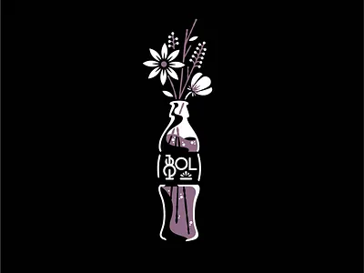 Our wedding patch coca cola coke flowers illustration patch vase wedding