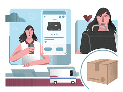 Ecommerce Magic commerce illustration ebay ecommerce editorial illustration online marketing online shoping online shopping illustration shipping shoping woman shoping