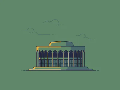 Grady Gammage Memorial Auditorium architecture arizona arizona state auditorium building frank lloyd wright grady gammage illustration line illustration