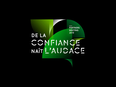 De la confiance naît l'audace brand branding circle circle logo construction corporate design digital event exchange geometric design geomtric gradient graphism keyvisual logo meeting together typo typography
