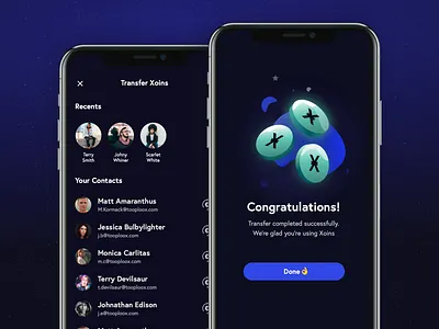 Xoin transfer screens