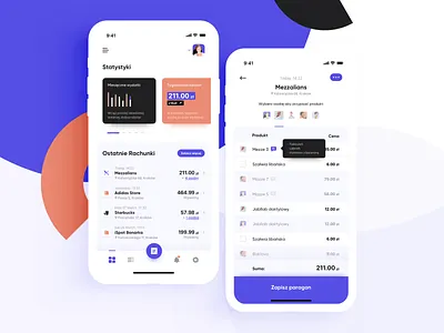 The Bill App app bills concept design finance friends maise meetings shopping sketch ui ux