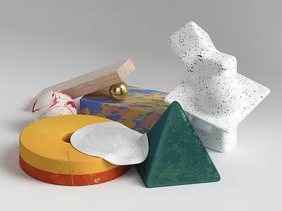 Objects 3 3d abstract adobe art c4d cinema4d image mesh nonsense objects octane otoy photoshop render shader vfx