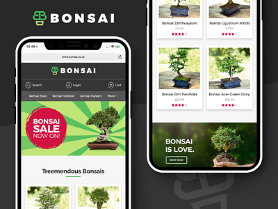 Bonsai Ecommerce Theme branding design ecommerce graphic design illustrator logo responsive ux vector web design website