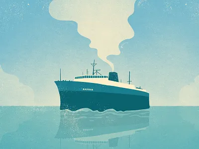 SS Badger comedy design drawing drawn hand illustration poster ss badger texture