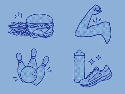 Benefits icons branding design digital drawing hamburger icon illustration illustrator strength vector