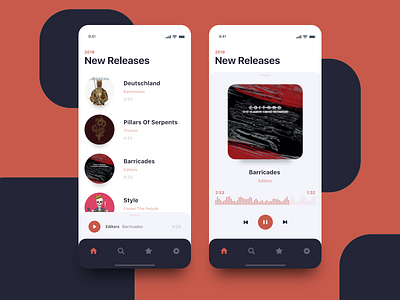 Music Player app brand clean design ios music player ui ux white