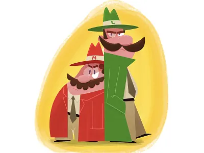Super Mario Bros. adobeillustrator cartoon character characterdesign children detective fanart filmnoir geek illustration illustrator kids luigi nintendo nintendofanart photoshop retro supermario team vector