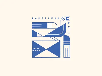 Paperless Post Sweatshirt Design art deco bird design emblem envelope illustration lettering logo mail