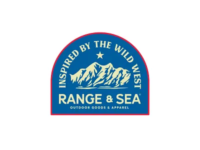 Range & Sea Patch - Coastal badge branding coast dallas inspired by the wild west outdoor goods outdoors patch range range and sea