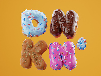Dunkin donuts 2023 3d blender cinema4d color colors donuts dunkin donuts illustration logo trend typo typography