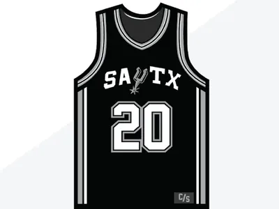 Manu Jersey basketball design illustration jersey lettering line manu nba san antonio spurs texas typography vector