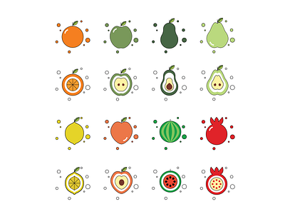 Fruit Icons apple avocado avocadoicon flaticon fruit icon fruiticon icon lemon lemonicon orange peach peachicon pear pearicon pomegranate pomegranateicon watermelon watermelonicon