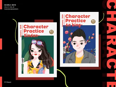 30 GIRLS & BOYS (VOL.01-02) art branding illustration type typography vector website