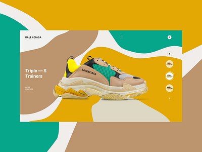 Balenciaga - Triple S Beige Mustard balenciaga colors concept e commerce fashion landing page mobile mobile first motion responsive shoes shop sneaker triple s ui ux