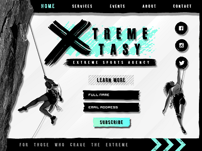 Xtreme Xtasy Homepage branding branding and identity design graphic design homescreen illustration interface logo web design website concept
