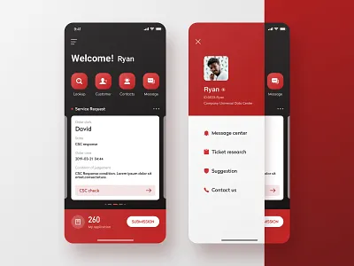 Wg app card color design drawer navigation bar icons report form ui ux