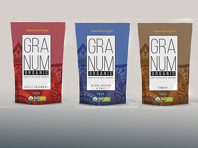 Granum Organic Rice Crisps Pack Design branding design graphic design illustration logo typography vector