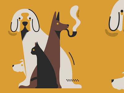 Mutts - sort of (Personal '22) animals character design editorial grain graphic design illustration