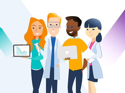 Science Team for Genomelink Culture Deck dna genome genomics hunt illustration product hunt producthunt science