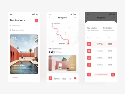 Tourism App 02 app bank card design list map sketch tourism ui