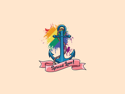 T-shirt illustration for LGBTQ community anchor anchor logo colors flat illustration graphic art illustration lgbt lgbtq paint splash pride pride month rainbow t shirt illustration