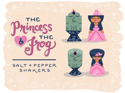 Princess and frog shakers set fairy tale frog kawaii kiss princess whimsical