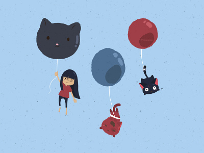 Crimson Lazuli and The Cats cat cat illustration character design character illustration kittens little girl