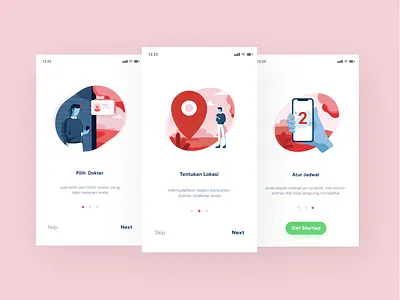 Doctor App app design doctor flat hospital illustration ui vector web