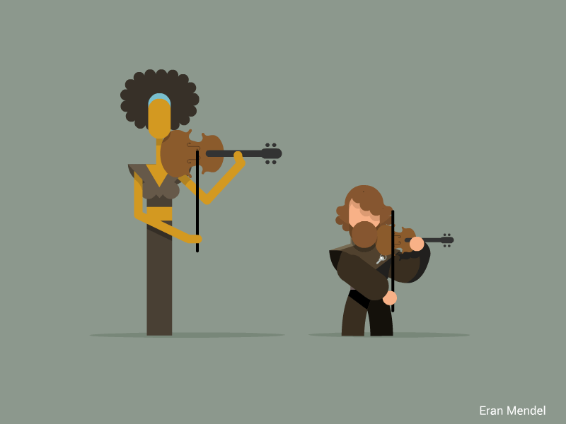 Team khaleesi 2d animation character characters eran mendel flat game of thrones gif got illustration lannister loop minimal missandei motion motion design music tyrion vector violin