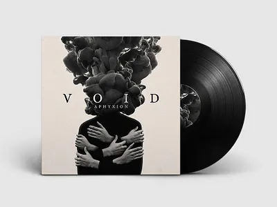 Aphyxion - VOID album art album cover artwork beautiful cd cd packaging design disc double exposure edm famous fantasy illustration logo minimal modern pop cover record label science fiction vinyl