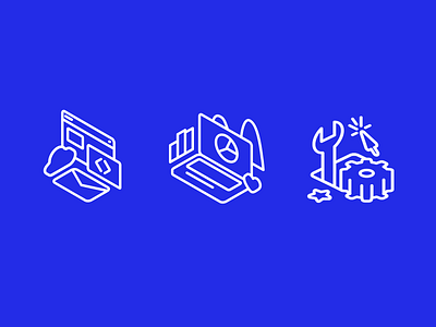 Development Icons development icons isometric neon outlines vector web