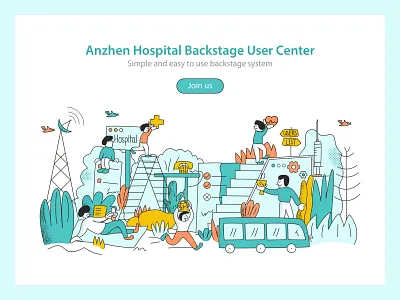 Cartoon illustration design illustration landing page login page ui ux vector web