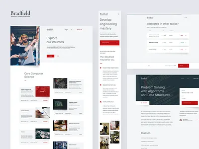 Bradfield — Subpages clean computer science design minimal mobile school subpage ui university ux web website