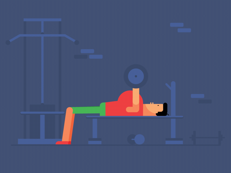 Gym 2d animation after effect after effects animation animation 2d character design fitnes fitness flat gif gif animated gym illustration push pushing sport