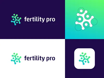 Fertility Pro - Logo Design Concept (for sale) app branding clean corporate design for sale unused buy gradient health app medic patient grid icon identity logo logo design logo designer logotype media tech digital medical app nice symbol tech unused for sale buy now