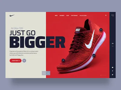 Website Hero Section design dubaifreelancedesigner freelance designer freelancer nike shoe design ui website