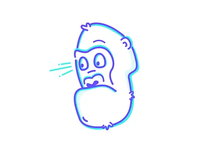 Monkey business art character clean design gorilla head illustration monkey outline simple vector